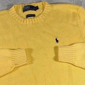 Y2K Vintage Polo Ralph Lauren Soft Pima Cotton Sweater | Pastel Yellow | M